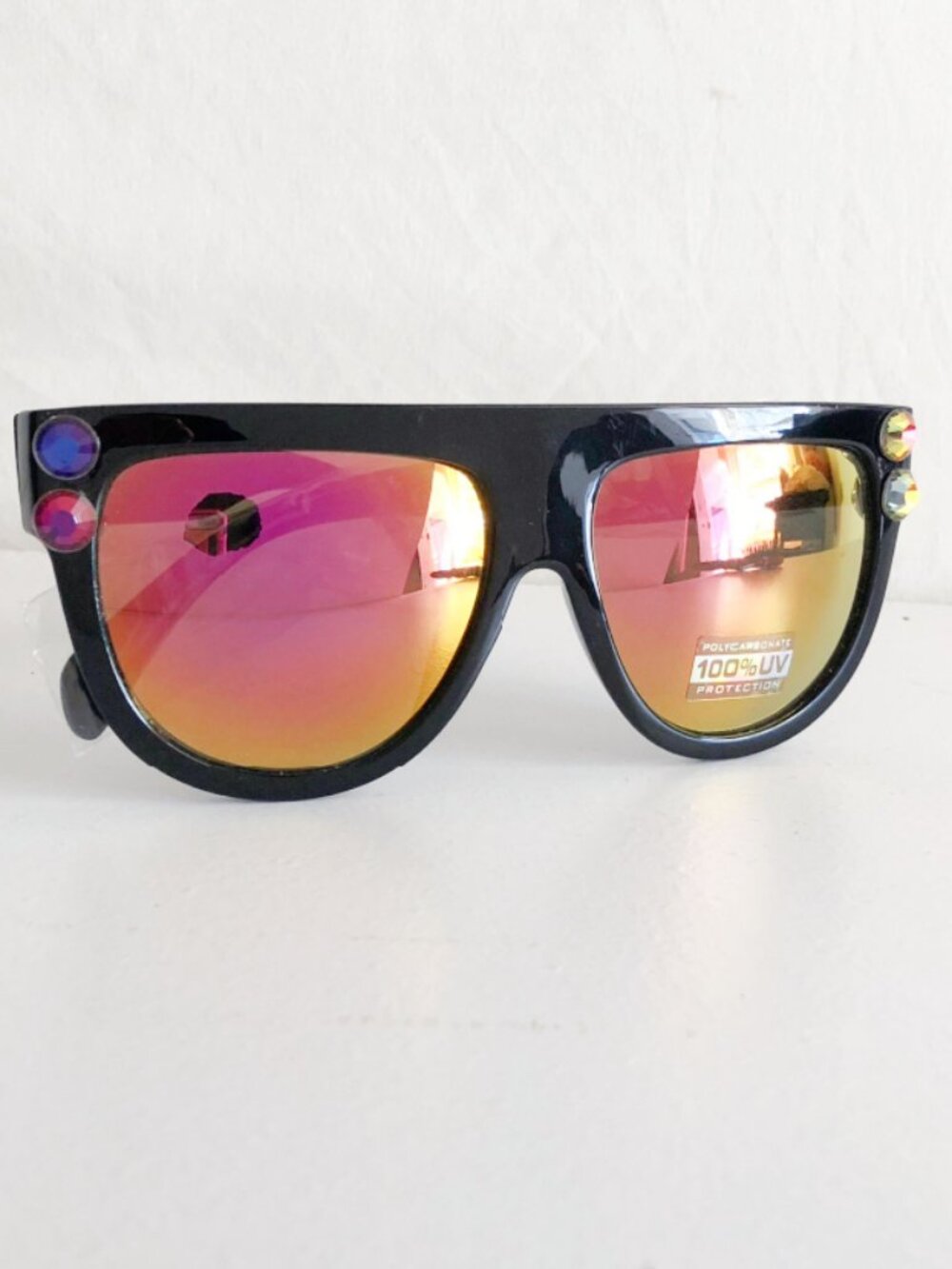 Black Flat Top Oversized Sunglasses